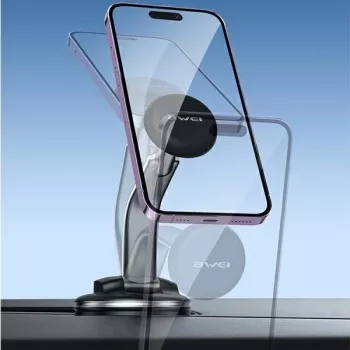 Magnetische telefoonhouder Awei X45 voor montage op voorruit en dashboard, compatibel met smartphones