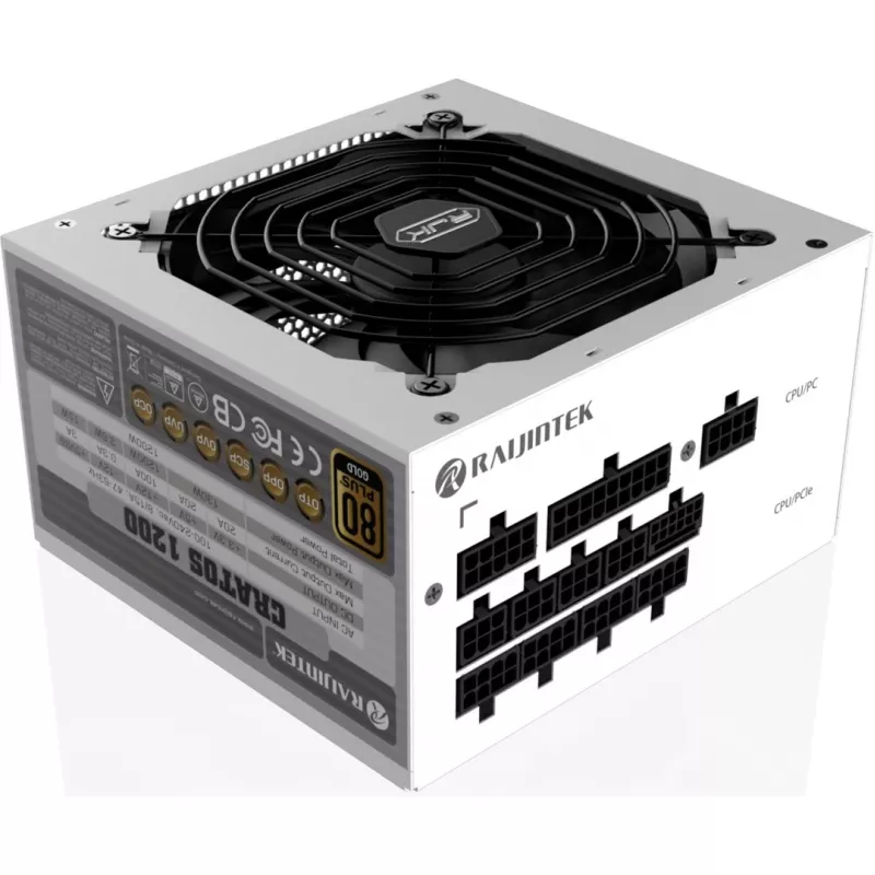 CRATOS 1200 wit, pc-voeding wit, kabelmanagement, 1200 watt