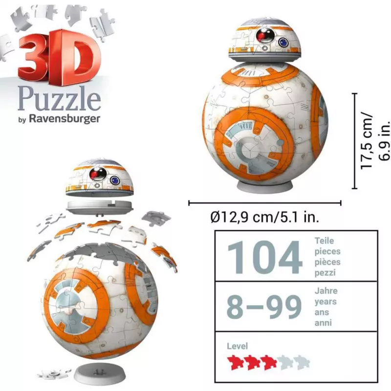 Ravensburger 11578 3D Puzzleball Star Wars BB-8, 99 stukjes