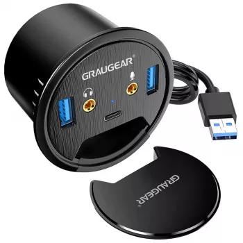 USB-hub GRAUGEAR G-THUB-AU-60 USB 3.2 Gen 1 Type-A zwart
