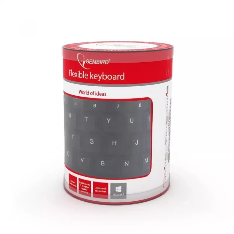 Siliconen toetsenbord USB+PS/2 zwart