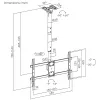Plafond-tv-beugel MACLEAN MC-112B, max. draaglast 60 kg, kantelbaar en draaibaar