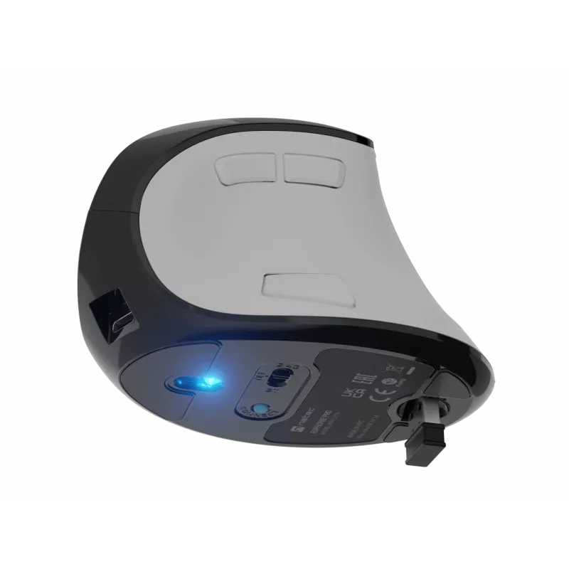 Draadloze verticale muis NATEC Euphoniе Pro Bluetooth 5.0, 4000 DPI, programmeerbaar, stil, wit