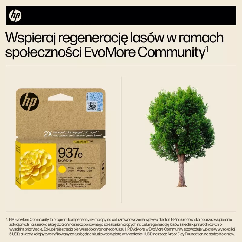 HP 937e EvoMore geel originele inktcartridge