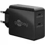 Indoorlader Goobay 61757 snelopladen USB Type-C 2 poorten zwart