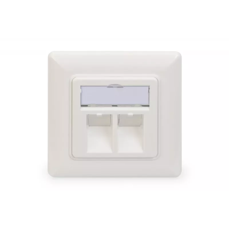 Digitus | Wandplaat voor keystone-modules, Duits type, middenplaat 50x50 mm, frame 80x80 mm | DN-93801-1
