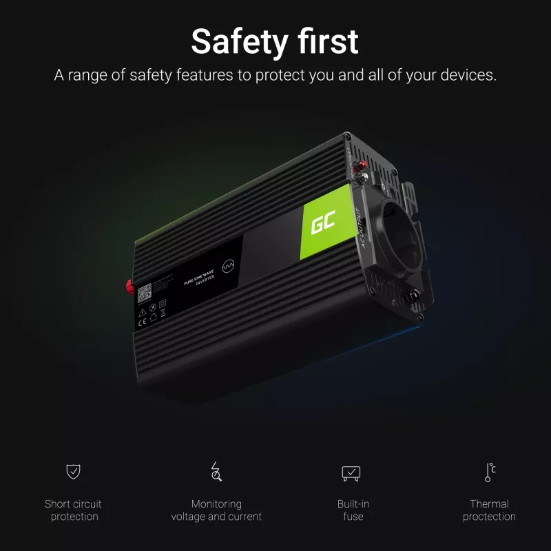 Green Cell INV24 voeding auto 1500 W zwart