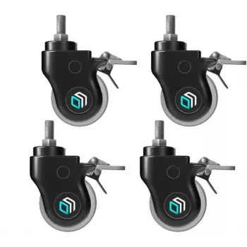 Wielen-set voor ONKRON AWL75-B Signage-display-standaard, 4 stuks, kunststof en rubber, zwart/wit
