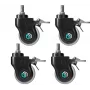 Wielen-set voor ONKRON AWL75-B Signage-display-standaard, 4 stuks, kunststof en rubber, zwart/wit