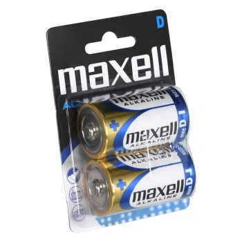 Alkaline wegwerpbatterij MAXELL D 1,5V (cilindrisch) – 2 stuks, blister