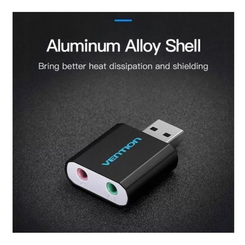 Vention USB externe geluidskaart zwart metaal Type