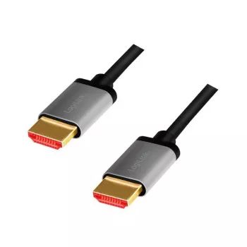 LogiLink - Ultra High Speed - HDMI-kabel met ethernet - HDMI mannelijk naar HDMI mannelijk - 1 m - drievoudige isolatie - grijs, zwart - ondersteunt 8K 60