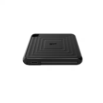 Externe SSD Silicon Power 512 GB draagbaar USB Type-C 3.2 Gen 2 PC60, 540/500 MB/s, 256-bit AES, valbestendig, zwart