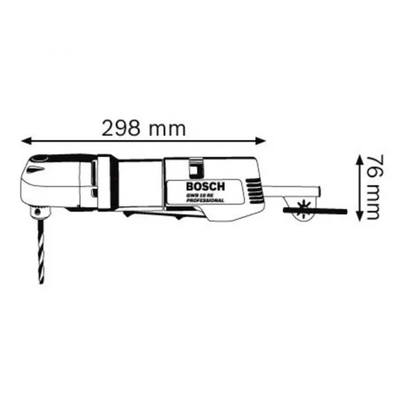 Bosch GWB 10 RE Professional 0601132703 haakse boormachine, 400 W, 1300 tpm, 5,5 Nm, tandkransboorhouder, blauw/zwart