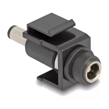 DeLOCK Keystone-module DC 5,5 x 2,5 mm bus naar DC 5,5 x 2,1 mm stekker zwart