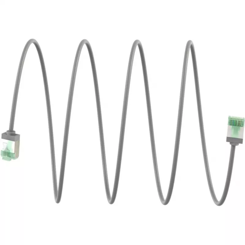 Goobay ultra-flexibele CAT 8.1 patchkabel slank U/FTP grijs - extra korte stekker 99,9% (74345)