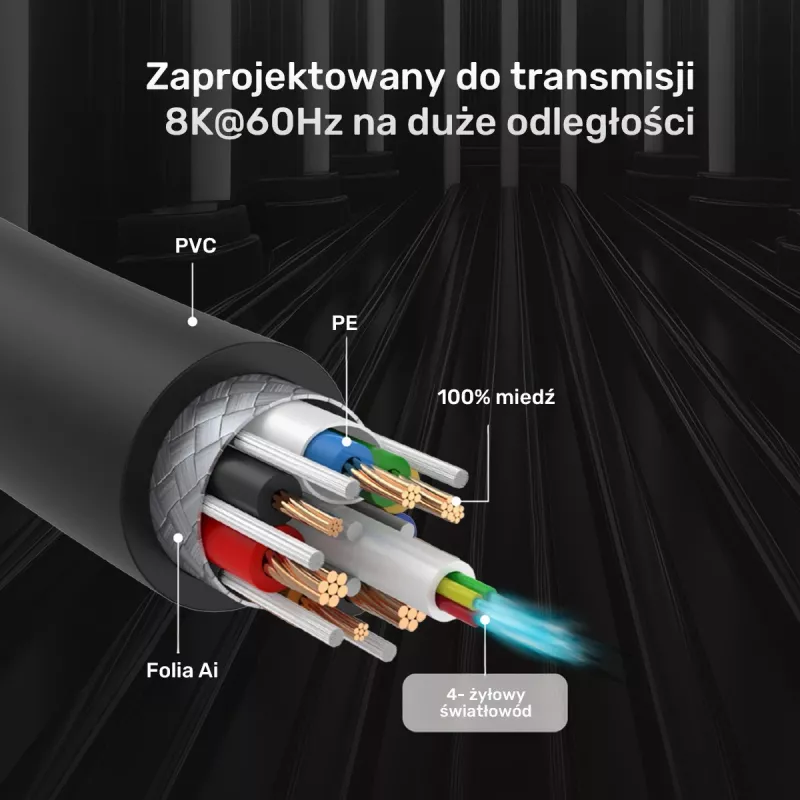 HDMI-kabel UNITEK C11085GY01-10M 10m 2.1 48 Gbit/s zwart