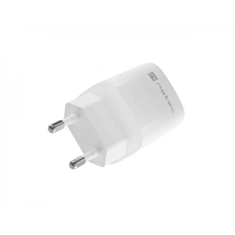 Bedrade oplader voor mobiele apparaten NATEC NUC-2140, 30W, USB-C PD 3.0 + USB-A, Samsung AFC, wit