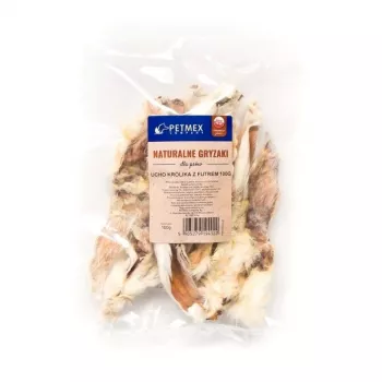 PETMEX kauwartikel voor honden konijnenoor met haar 100 g