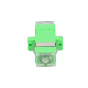 Glasvezeladapter Extralink SC/APC singlemode simplex met transparante stofkappen, groen