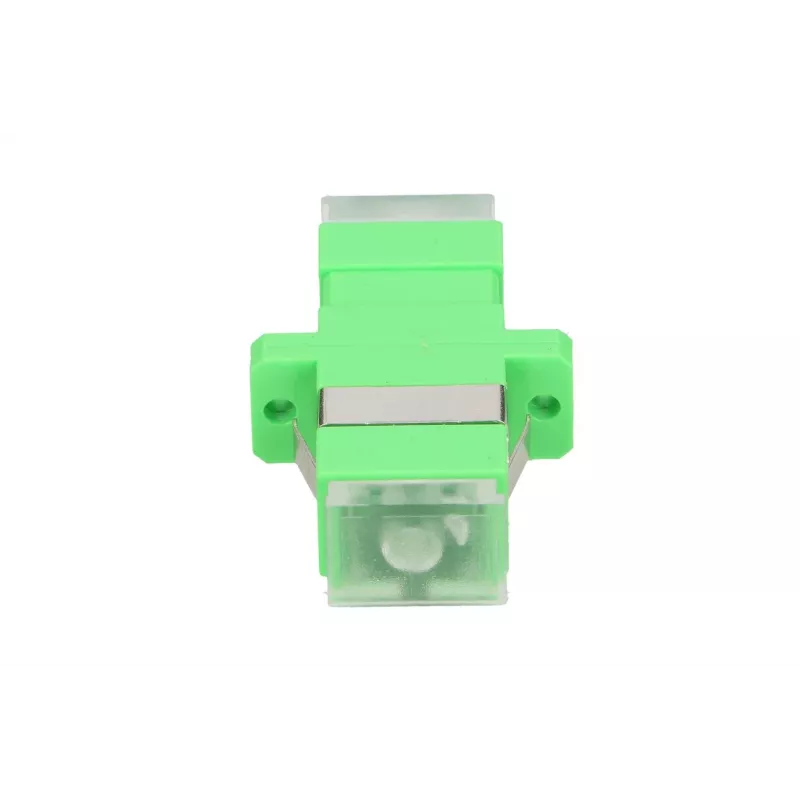 Glasvezeladapter Extralink SC/APC singlemode simplex met transparante stofkappen, groen