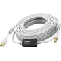 Vision White USB 2.0-kabel 15 m USB A naar USB B 0,48 Gbit/s