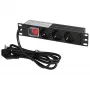 Extralink 10 1U 3 Socket EU Type Power PDU met schakelaar PDU 3-EU