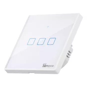 Wandgemonteerde slimme lichtschakelaar Sonoff T2 EU TX 3-kanaals Wi‑Fi + RF 433 bediening