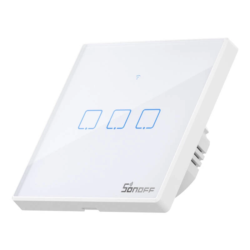 Wandgemonteerde slimme lichtschakelaar Sonoff T2 EU TX 3-kanaals Wi‑Fi + RF 433 bediening