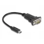 DeLOCK adapter USB Type-C naar RS-232 D-Sub 9-pins stekker 0,25 m