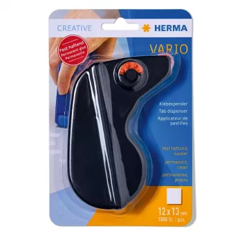 Dispenser voor lijmrollen HERMA Vario permanent zwart 1000 papierstickers