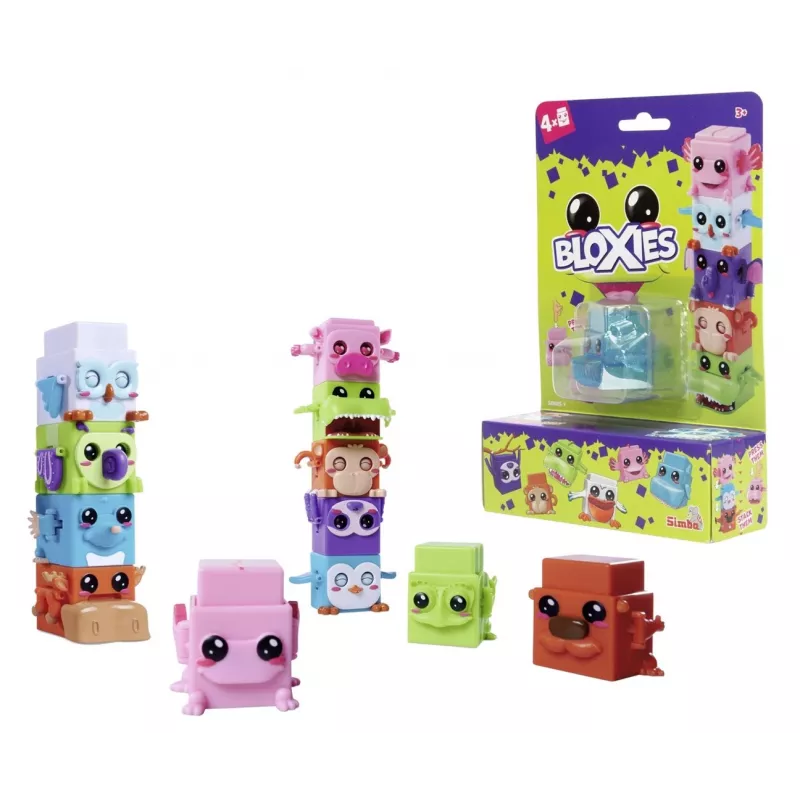 Speelfiguren Simba-Dickie Bloxies Series 1 4-pack gesorteerde figuren