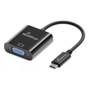 USB-C-naar-VGA-videoconverter MediaRange MRCS229 20 cm — zwarte kabeladapter