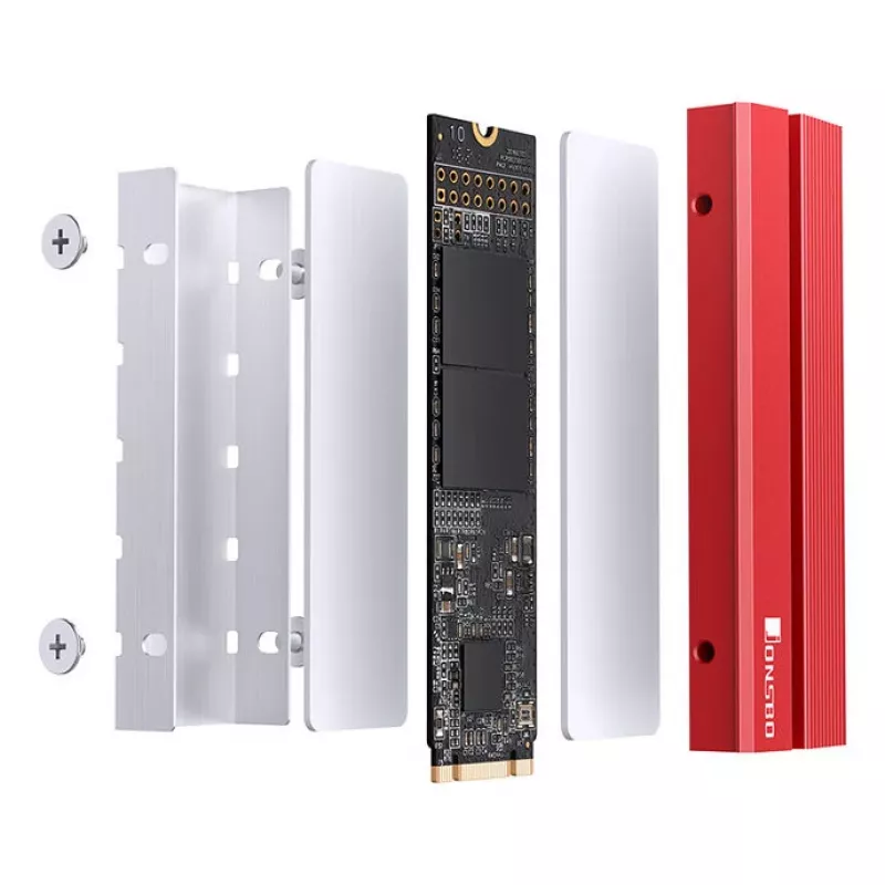 M.2 SSD-koeler Jonsbo M.2-6 RED 2280 passief koellichaam voor 2280 NVMe/SATA-schijven