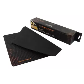 Muispad ESPERANZA EA146R — rubberen gamingpad 440 × 354 × 4 mm, antislipbasis, zwart/rood