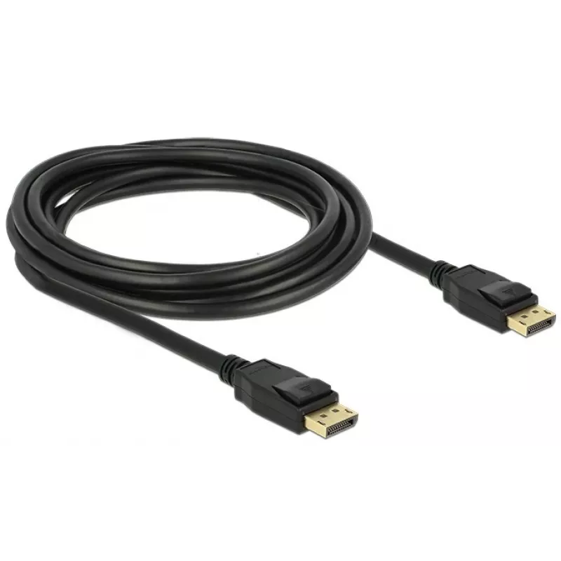 Delock - DisplayPort-kabel - DisplayPort (M) naar DisplayPort (M) - 3 m - vergrendeld - zwart