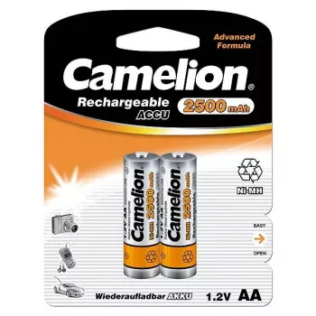 Oplaadbare Ni-MH AA/HR6 accu's CAMELION 2500 mAh, 2 stuks