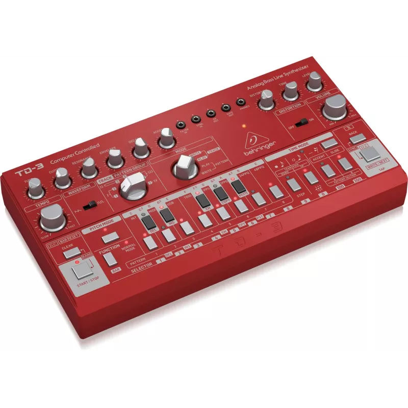 Analoge synthesizer Behringer TD-3-RD rood 9V DC