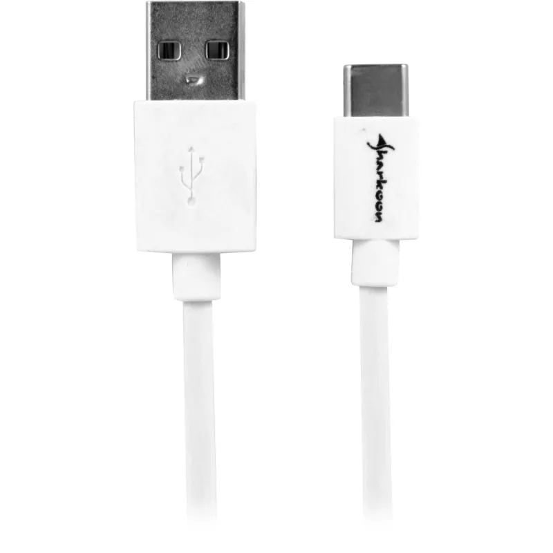USB-adapterkabel Sharkoon USB 2.0 A naar USB-C 1,5 m, wit