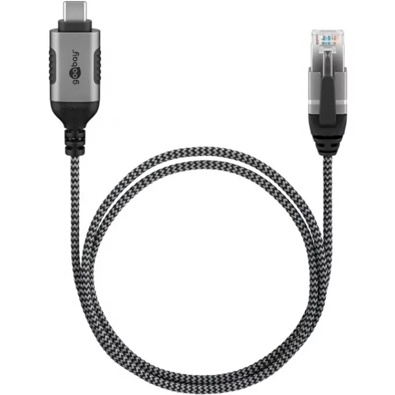Goobay Ethernet-kabel USB-C 3.1 naar RJ45 slank 5 m – verbindt router, modem of (74405)