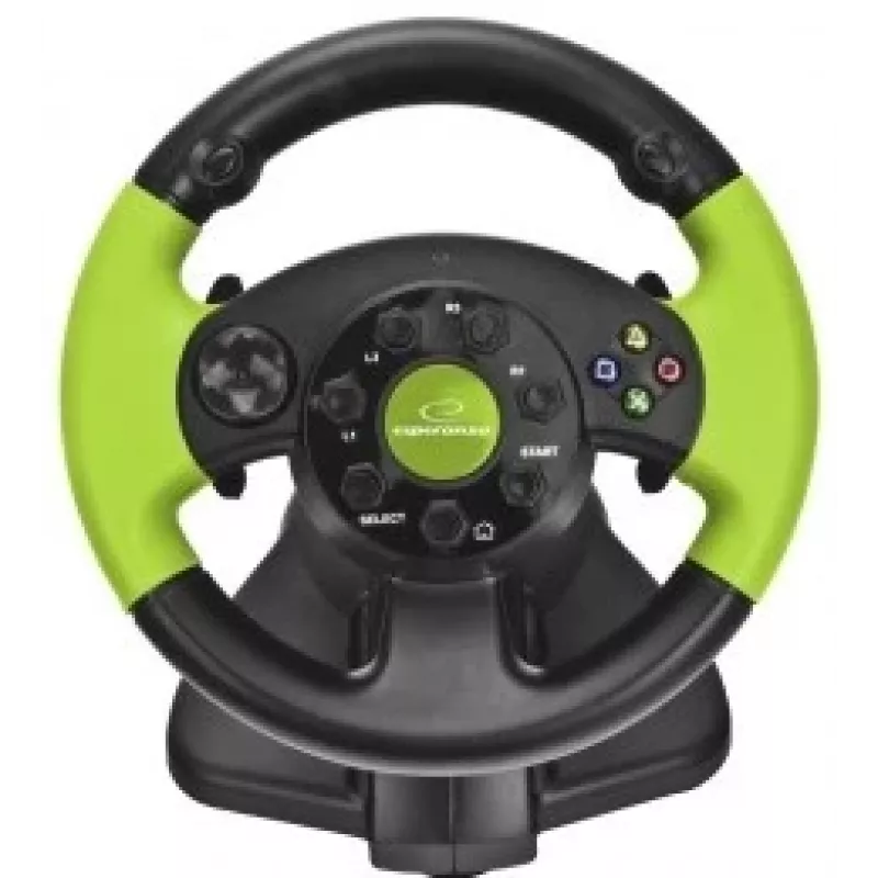 Esperanza EG104 High Octane stuur met pedalen, PC/PS3/Xbox 360, zwart/groen