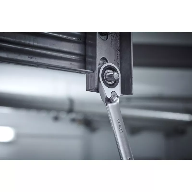 Ringratelsleutelset Wiha 44661, omschakelbaar, 12-delig, sleutelwijdtes SW 8–19 mm