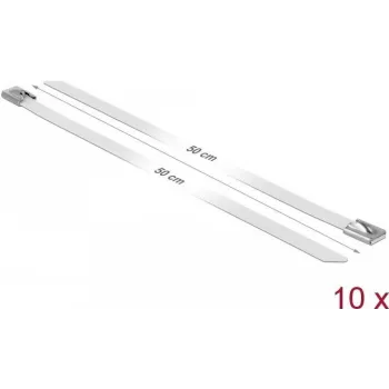 Kabelbinder DeLOCK 18824 roestvrij staal wit 500mm 10 stuks