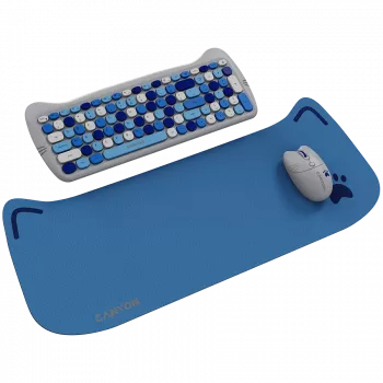 Draadloze toetsenbord- en muisset CANYON HSET-W6 Kitty Edition AAA AA blauw