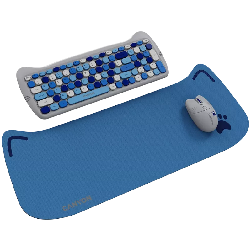 Draadloze toetsenbord- en muisset CANYON HSET-W6 Kitty Edition AAA AA blauw
