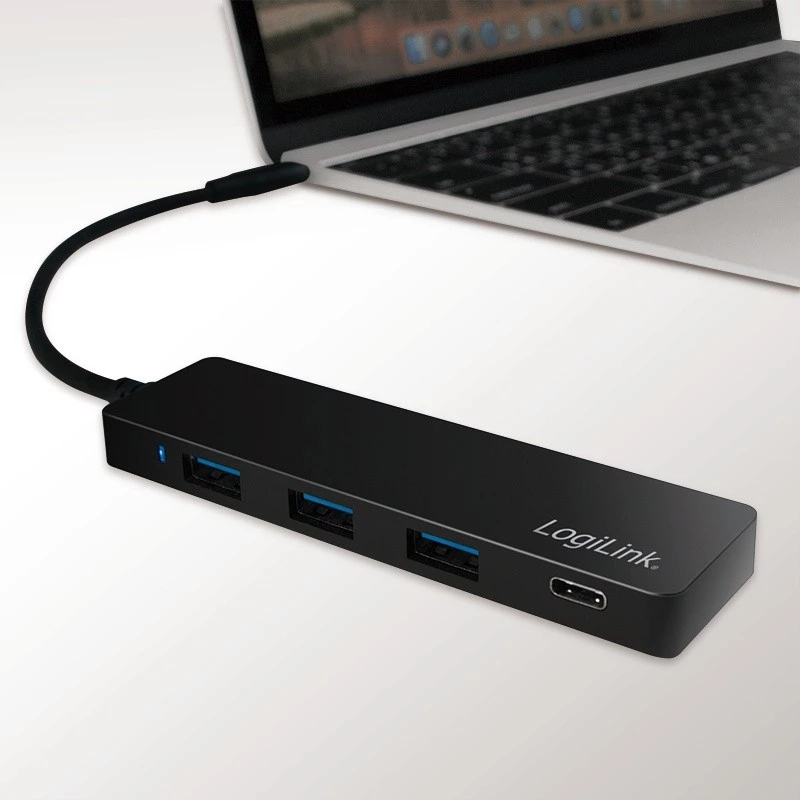 LogiLink UA0311 USB-C 3.2 Gen 2 multiport-hub 4 poorten zwart