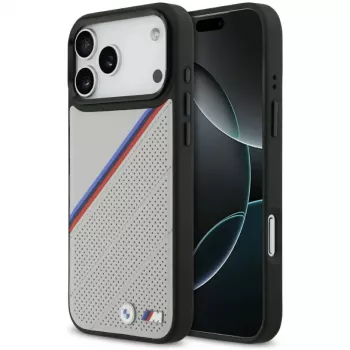 BMW | achterafdekking | Apple | iPhone 17 Pro Max | leer | grijs | MagSafe
