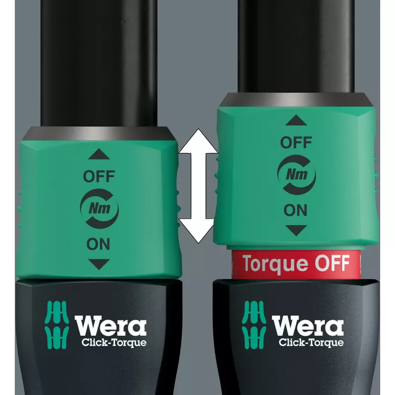 Wera Click-Torque Lock C3 05075692001 momentsleutel met omschakelbare ratel, 1/2 inch, 40–200 Nm, zwart/groen