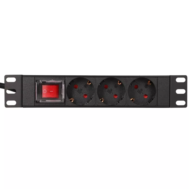 Extralink 10 1U 3 Socket EU Type Power PDU met schakelaar PDU 3-EU