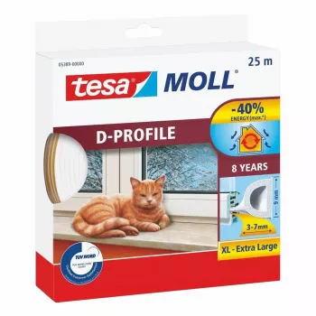 Tesa rubberafdichtband D-profiel H0538900 voor 3–7 mm spleten, 0,009 x 25 m